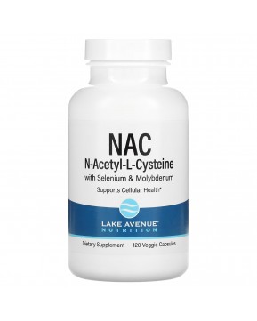 Lake Avenue Nutrition, NAC, N-ацетилцистеин с селеном и молибденом, 600 мг, 120 растительных капсул Lake Avenue Nutrition, NAC, N-ацетилцистеин с селеном и молибденом, 600 мг, 120 растительных капсул